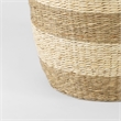 Mercana Bradley Light Brown W/Striped Seagrass Basket W/ Handles in Set Of 2