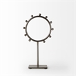 Mercana Elio 7.5L X 3.0W X 13.2H Small Studded Hoop Object in Gunmetal
