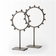 Mercana Elio 7.5L X 3.0W X 13.2H Small Studded Hoop Object in Gunmetal