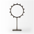 Mercana Elio 8.3L X 3.0W X 15.0H Large Studded Hoop Object in Gunmetal