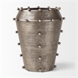 Mercana Elio 9.1H Small Champagne Metal W/Studs Vase in Sage