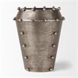 Mercana Elio 9.1H Small Champagne Metal W/Studs Vase in Sage