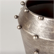 Mercana Elio 9.1H Small Champagne Metal W/Studs Vase in Sage