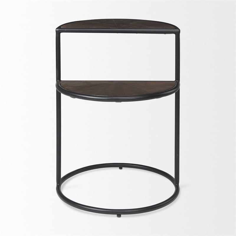 Mercana Arlo 20.5L X 20.5W X 24.4H Brown Wood W/Black Metal End Table