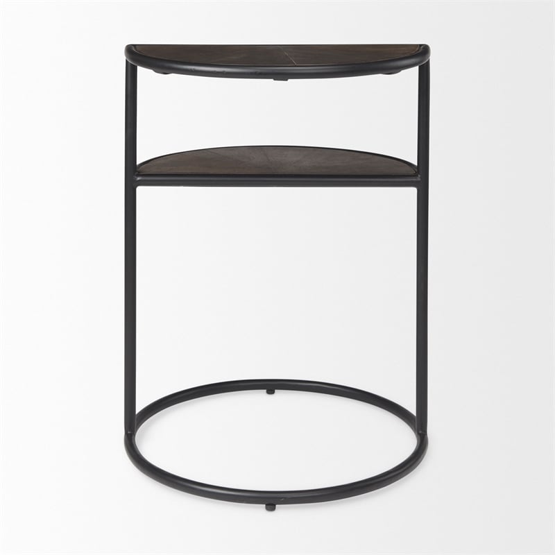 Mercana Arlo 20.5L X 20.5W X 24.4H Brown Wood W/Black Metal End Table
