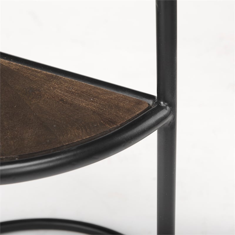Mercana Arlo 20.5L X 20.5W X 24.4H Brown Wood W/Black Metal End Table