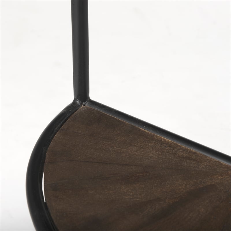 Mercana Arlo 20.5L X 20.5W X 24.4H Brown Wood W/Black Metal End Table