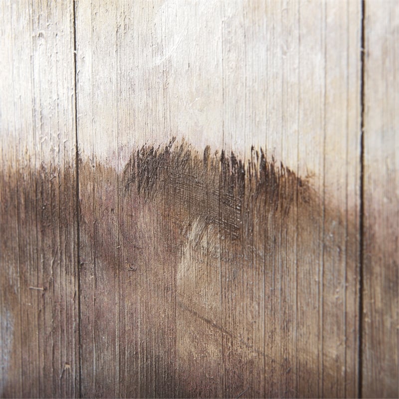 Mercana Wild Ox Painting On Wood in Brown