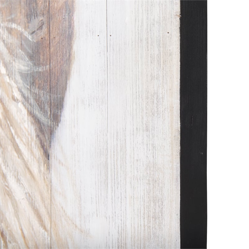 Mercana Horse Fringe Painting On Wood in Blue