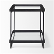 Mercana Trey Black Metal W/Glass Accent Table