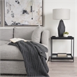 Mercana Trey Black Metal W/Glass Accent Table