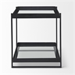 Mercana Trey Black Metal W/Glass Accent Table