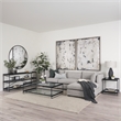 Mercana Trey Black Metal W/Glass Accent Table