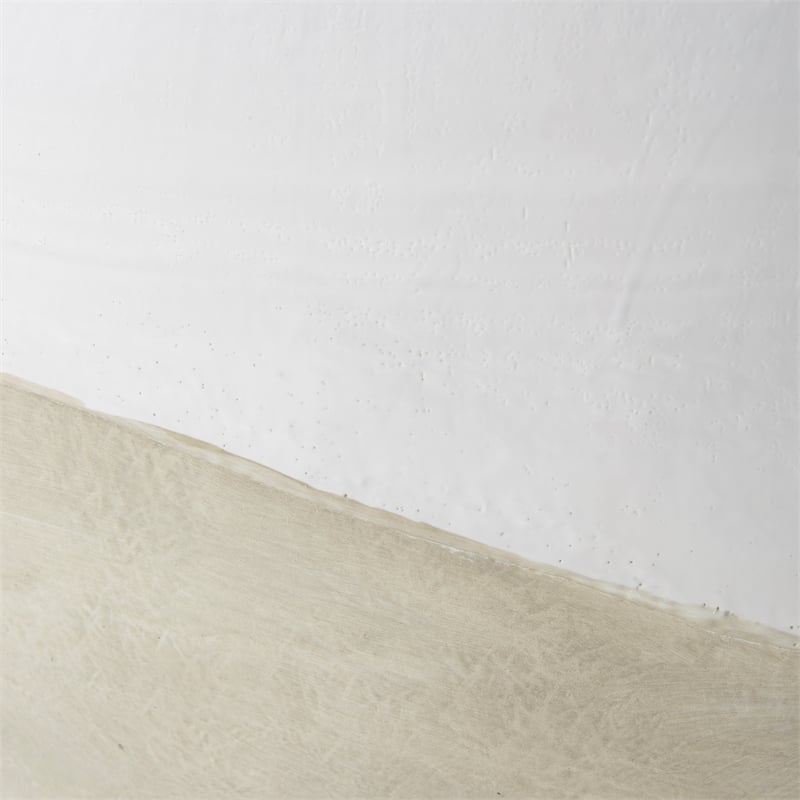 Mercana Amos White And Dark Beige Color Blocked Ceramic Floor Vase
