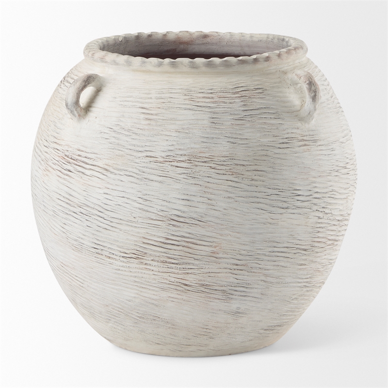 Mercana Misha 25.2L X 25.2W X 22.4H Cream Ceramic Floor Vase