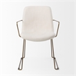 Mercana Sawyer Cream Fabric Wrap Gold Metal Frame Dining Chair