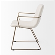 Mercana Sawyer Cream Fabric Wrap Gold Metal Frame Dining Chair