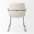 Mercana Sawyer Cream Fabric Wrap Gold Metal Frame Dining Chair