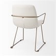 Mercana Sawyer Cream Fabric Wrap Gold Metal Frame Dining Chair