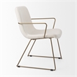 Mercana Sawyer Cream Fabric Wrap Gold Metal Frame Dining Chair
