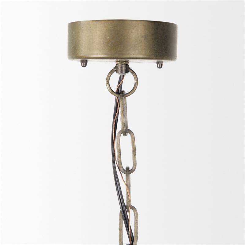 Mercana Kiley Warm Wood Basket Lantern Pendant Light Brown