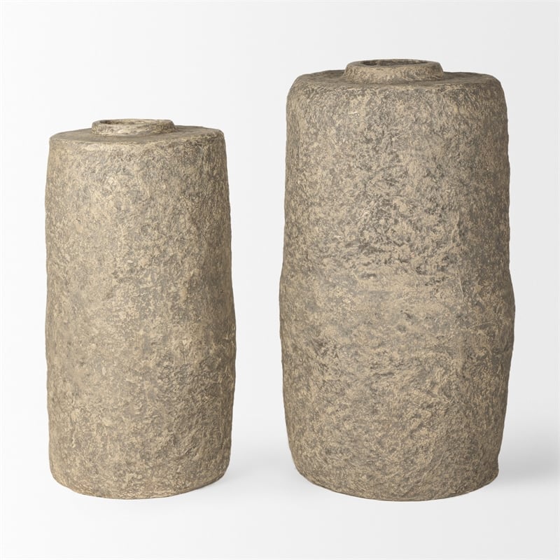 Mercana Rama Large Gray Paper Mache Floor Vase