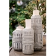 Mercana Riker Iii Large Dark Gray Cream Ceramic Vase