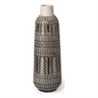 Mercana Riker Iii Large Dark Gray Cream Ceramic Vase