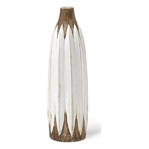 Mercana Sisko Ii Tall Rustic Brown White Ceramic Vase