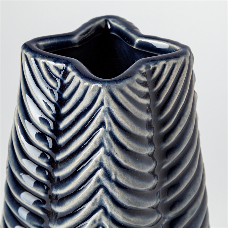 Mercana Bashir Ii Large Dark Navy Gloss Ceramic Vase