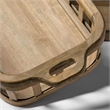 Mercana Louis Set Of 2 Natural Wood Slated Nesting Trays in Brown