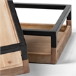 Mercana Ross Natural Wood W/ Black Metal Nesting Trays in Brown (Set Of 2)