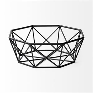 Mercana Davy 17L X 17W Black Metal Large Hexagonal Bowl