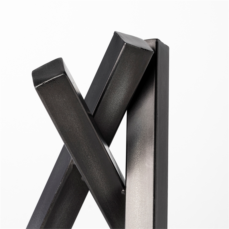 Mercana Bastian Large 9L X 8W Black Metal Abstract Object in Dark Gray