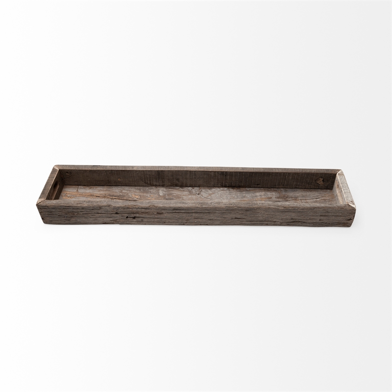Mercana Vernon Large 36L X 7W Brown Reclaimed Wood Tray