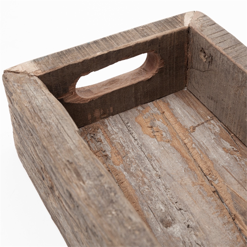 Mercana Vernon Large 36L X 7W Brown Reclaimed Wood Tray