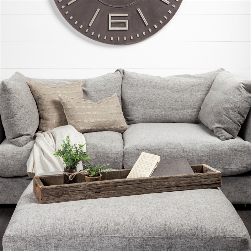 Mercana Vernon Large 36L X 7W Brown Reclaimed Wood Tray