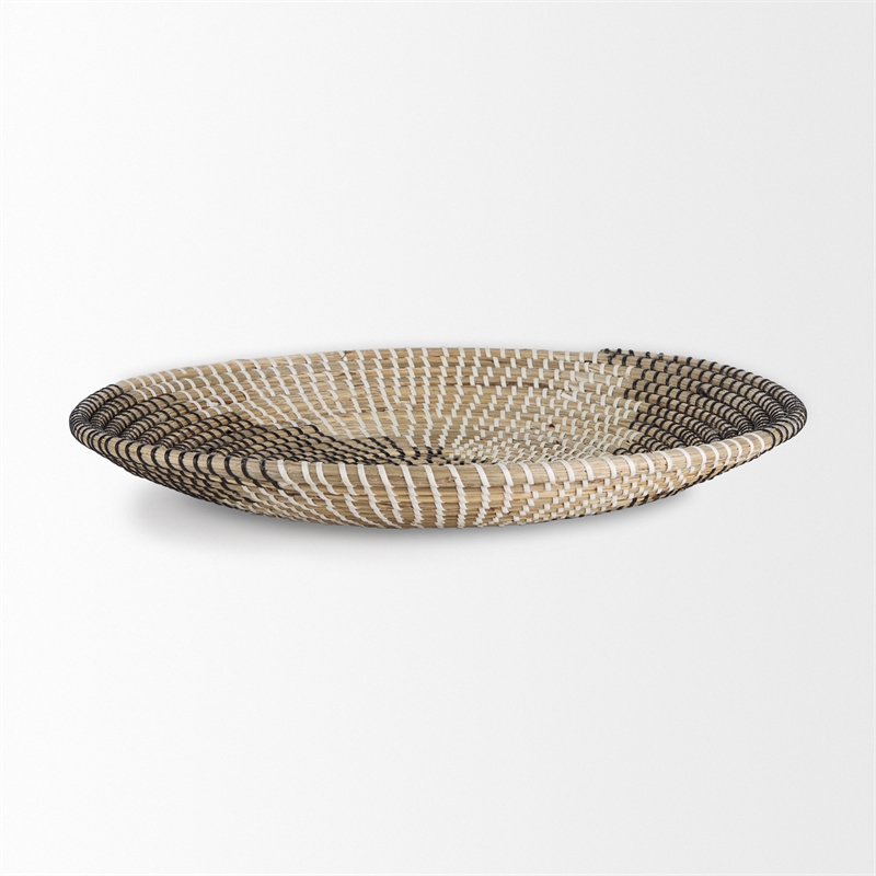 Mercana Luna Large Light Brown Seagrass Round Wall Hanging Plate