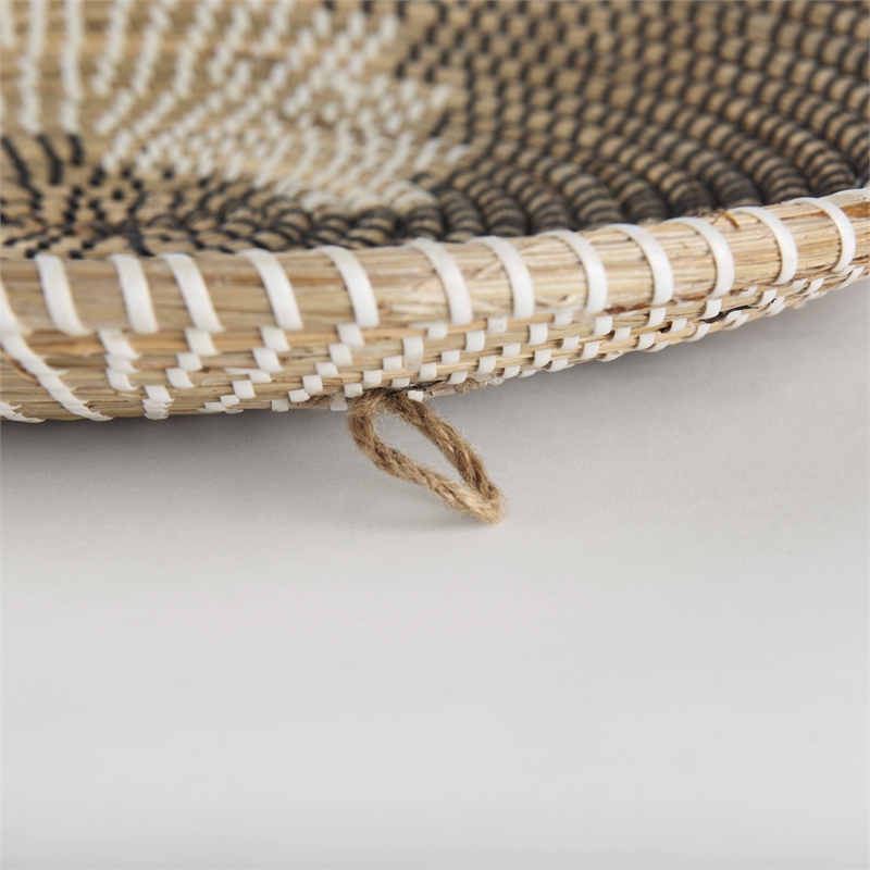 Mercana Luna Large Light Brown Seagrass Round Wall Hanging Plate