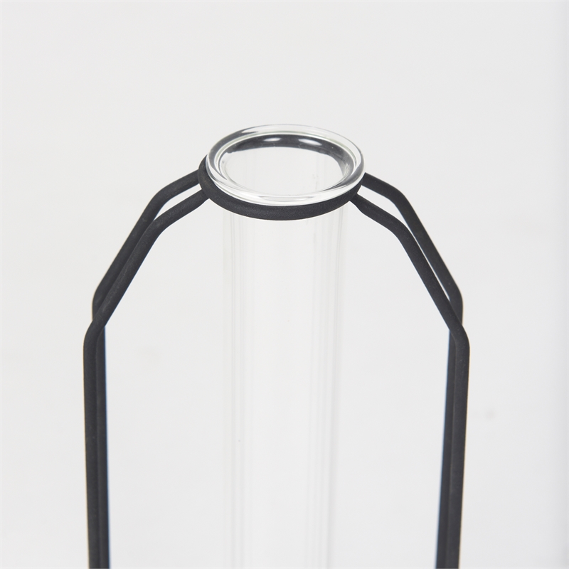 Mercana Aria 4.3L X 3.9W X 9.6H Metal And Glass Decorative Accent in Black