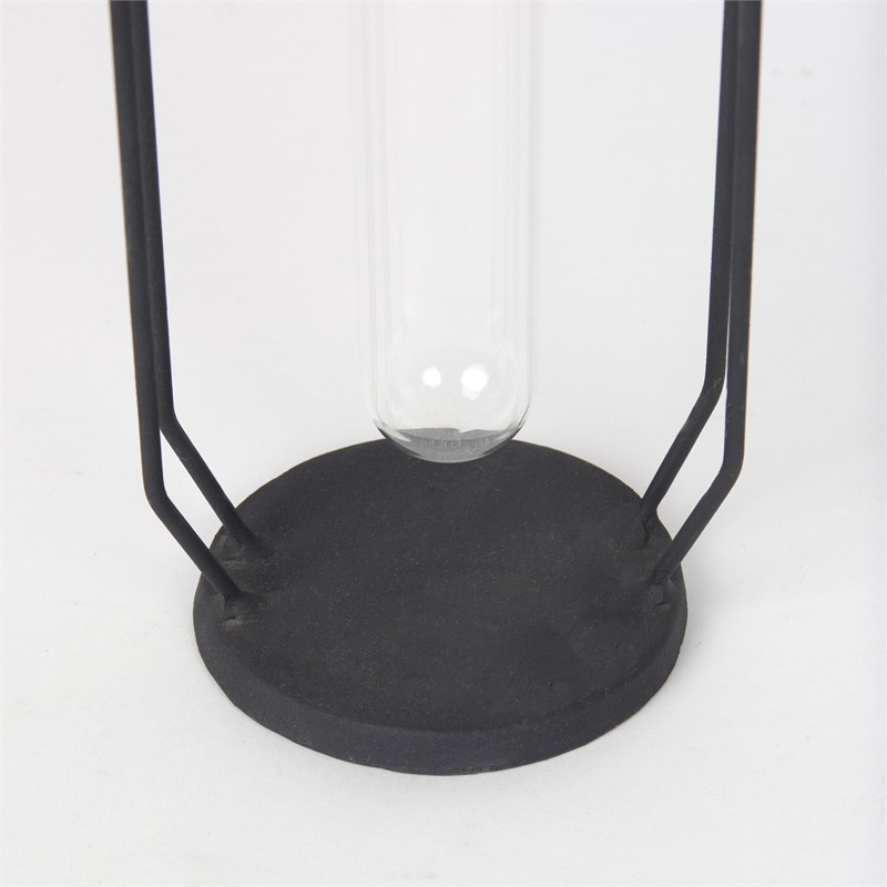 Mercana Aria 4.3L X 3.9W X 9.6H Metal And Glass Decorative Accent in Black
