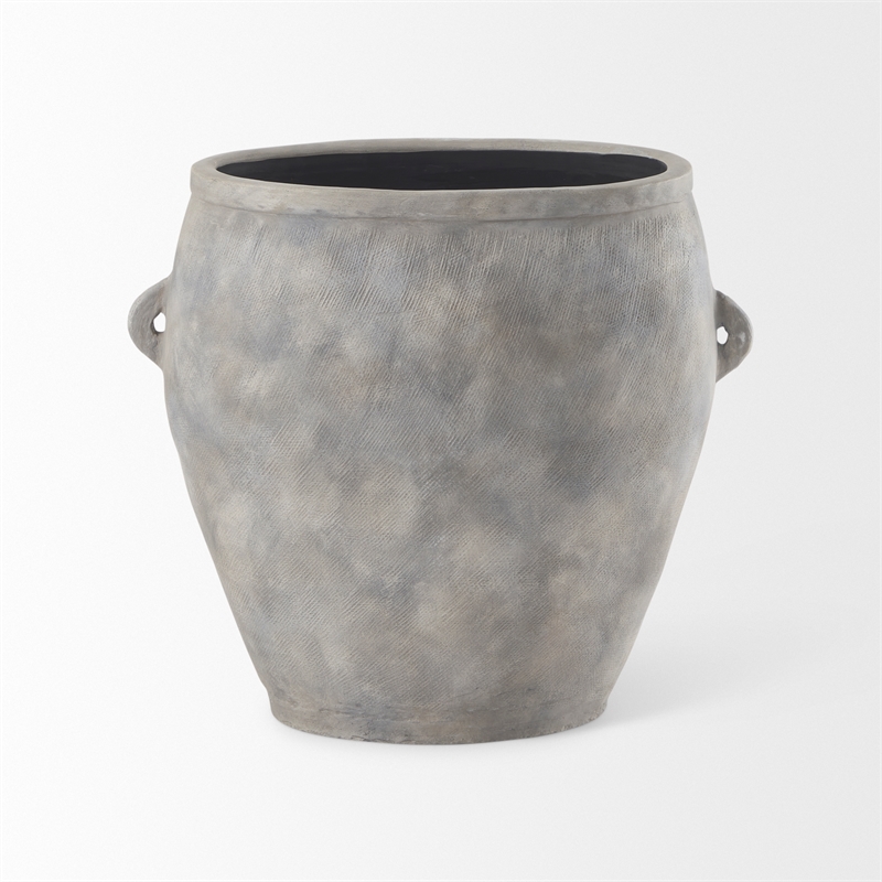 Mercana Zuma 27.2L X 18.1W X 24.4H Light Gray Ceramic Floor Vase