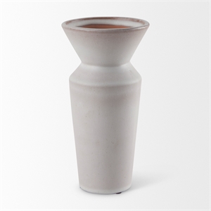 Mercana Esme 4.5L X 4.5W X 10.4H Whitewashed Ceramic Vase