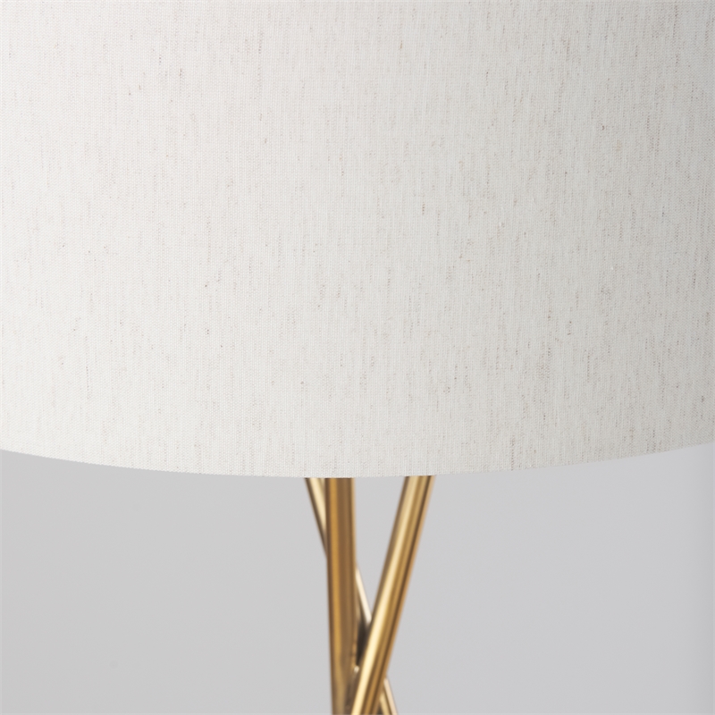 Mercana Ambrose 20.0L X 20.0W X 61.8H Gold Metal W/Cream Fabric Shade Floor Lamp