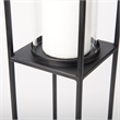 Mercana Cindy Matte Black Metal Glass Pillar Tabletop Candle Holders in Set Of 2