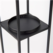 Mercana Cindy Matte Black Metal Glass Pillar Tabletop Candle Holders in Set Of 2