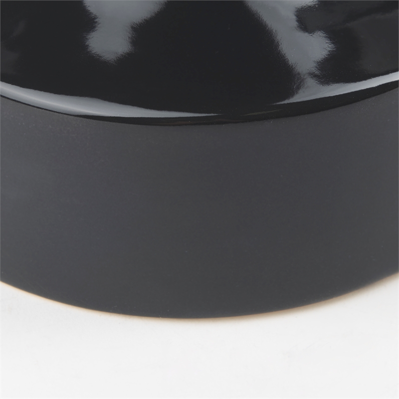 Mercana Burton 8.3H Small Glossy And Matte Black Ceramic Jug Vase