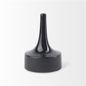 Mercana Burton 11.6H Medium Glossy And Matte Black Ceramic Jug Vase