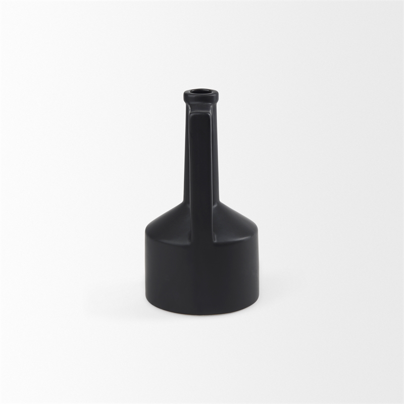 Mercana Burton 10.8H Small Matte Black Ceramic Jug Vase