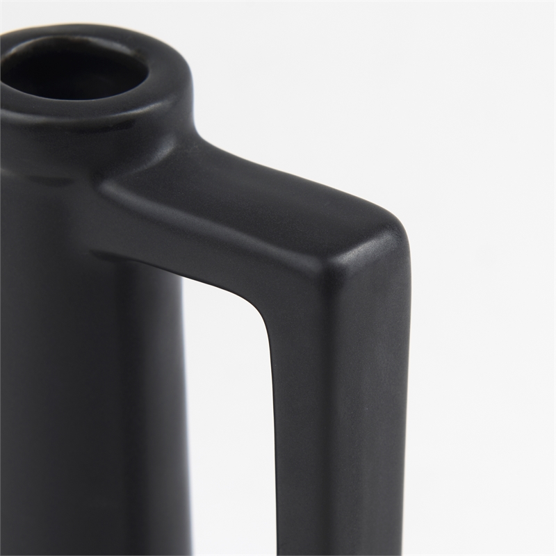 Mercana Burton 10.8H Small Matte Black Ceramic Jug Vase